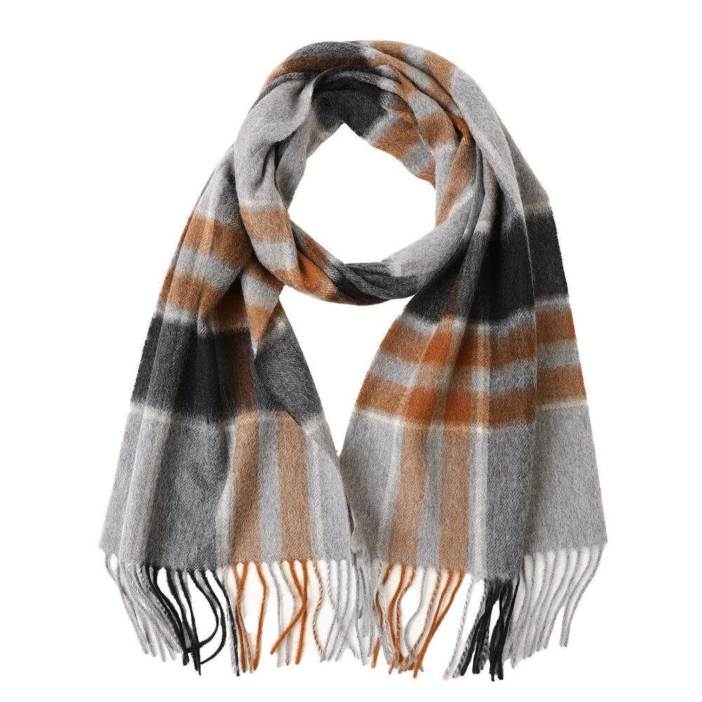 2226 100% Cashmere Plaid Tassel Scarf and , Winter Warm Long Scarves, Large